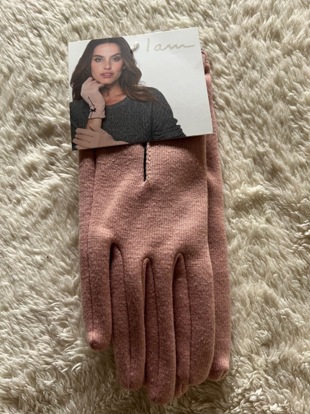 Women's Dusty Pink Knit Touchscreen Gloves